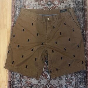 RALPH LAUREN POLO CLASSIC FIT tan SHORTS W/ PONY EMBROIDERY size 35